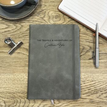 Faux Leather Travels And Adventures Travel Journal, 4 of 5