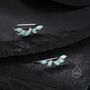 Aqua Green Opal Marquise Cluster Crawler Earrings, thumbnail 5 of 10