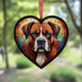 Boxer Stained Glass Effect Heart Suncatcher, thumbnail 4 of 6