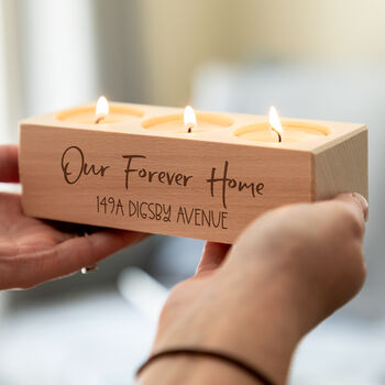 Personalised Forever Home Candle Holder New Home Gift, 5 of 5