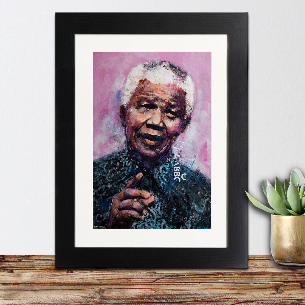 official nelson mandela framed print by sidney maurer by instajunction ...