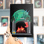 Dragon On The Fireplace Christmas Card, thumbnail 1 of 7