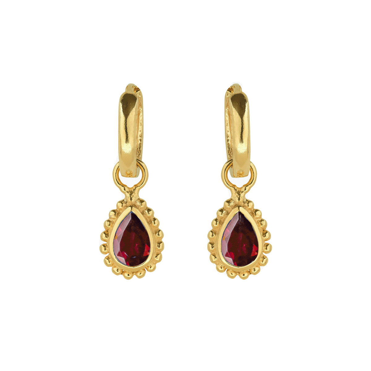 Gold Plated Birthstone Huggie Hoop Earrings, 2 of 12