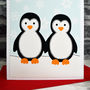 'Penguins' Personalised Couples Christmas Card, thumbnail 2 of 3