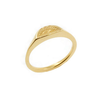 Moon Signet Ring Silver/9ct Solid Gold, 2 of 12