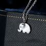 Tiny Baby Elephant Pendant Necklace In Sterling Silver, thumbnail 1 of 12