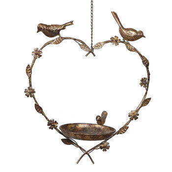 Personalised Hanging Heart Garden Bird Dish, 3 of 9