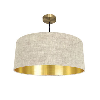 Natural Linen Lampshade With A Metallic Lining, 2 of 4