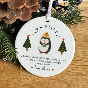 Personalised Christmas Teacher Ornament Gift, 7 of 7