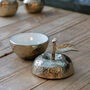 Golden Apple Trinket Dish With White Enamel, thumbnail 2 of 3