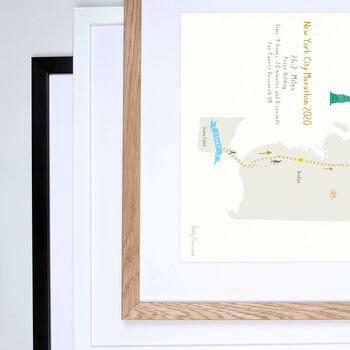 New York City Marathon Route Map Personalised Art Print, 7 of 7