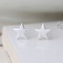 Sterling Silver Textured Star Stud Earrings, thumbnail 4 of 10