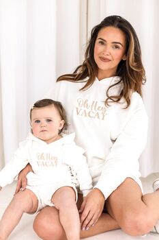 Child's 'Oh Hey Vacay' Embroidered Mini Me Matching Hoodie, 4 of 9