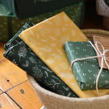 Reusable Yellow Botanical Fabric Gift Wrap, 3 of 3