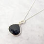 Silver Black Onyx Gemstone Pendant Necklace, thumbnail 1 of 5