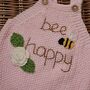 Hand Knitted Embroidered Baby Romper, thumbnail 2 of 3