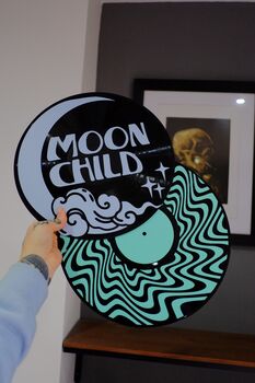 Moon Child Upcycled 12' Lp Vinyl Record Decor, 4 of 7