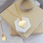 Yellow Gold Engraved Mini Heart Necklace, thumbnail 1 of 6