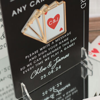 Arch Playing Cards Wedding Guest Book Alternative Sign, 6 of 9