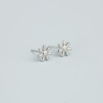 Sterling Silver Simple Daisy Flower Stud Earrings, 2 of 5