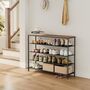Industrial Shoe Rack With Fabric Shelves, thumbnail 1 of 11