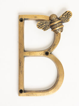 Brass Bee Premium House Letters With Bee Five Inch, 5 of 12