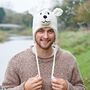 Polar Bear Hand Knitted Woollen Animal Hat, thumbnail 2 of 6