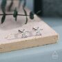 Sterling Silver Cz Flower Internally Threaded Flat Back, thumbnail 7 of 11