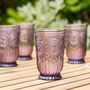 Set Of Four Zamora Purple Highball Tumblers, thumbnail 1 of 9