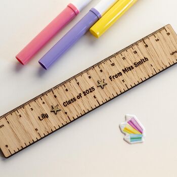 Class Of 2026 Ruler – Personalised Wooden Ruler Gift, 2 of 4