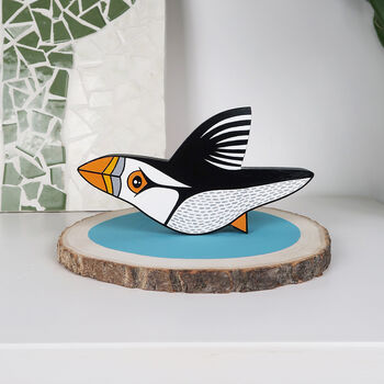 Hand Painted Wooden Puffin Ornament, 5 of 6