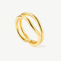 Women's Adjustable Double Band Ring In 18k Gold, Minimalist Jewellery, thumbnail 1 of 4