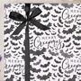 Three Sheets Of Gothic Bat Christmas Wrapping Paper, thumbnail 1 of 2