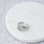 Sterling Silver Medallion Initial Signet Ring, thumbnail 3 of 5