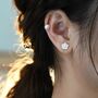 Zendaya Roses White Ivory Pearl Flower Gift Earrings, thumbnail 6 of 7