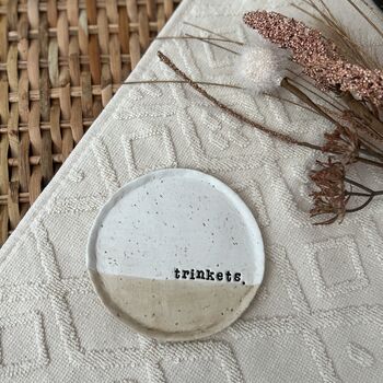 Personalised Clay Trinket Dish Coffee, 3 of 3