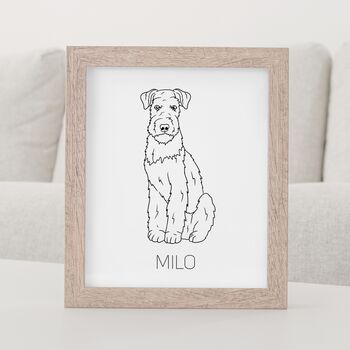 Personalised Airdale Terrier Outline Portrait Print, 4 of 11