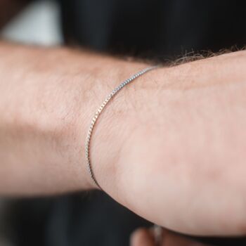 Thin Stainless Steel Cuban Bracelet, 3 of 10