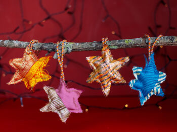 Recycled Sari Christmas Tree Decoration, 3 of 12