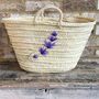 Handwoven Lavender Straw Market Bag, thumbnail 1 of 2
