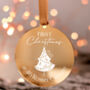 Our First Home Personalised Gold Christmas Bauble, thumbnail 1 of 7