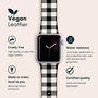 Black And White Gingham Vegan Leather Apple Watch Band, thumbnail 2 of 7