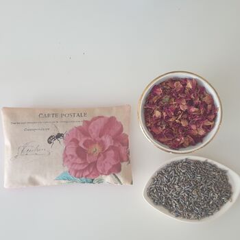 Handmade Lavender Sachet With French Postcard Rose Print Design, Thoughtful Birthday Gift For Friends, 3 of 9