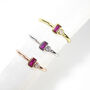 Ruby Cz Rings, Rose Or Gold Vermeil 925 Silver, thumbnail 5 of 11