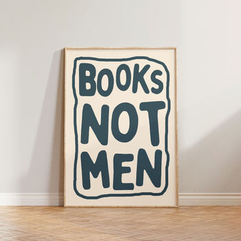 Feminist Books Not Men Funny Reading Print, 3 of 8