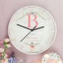 Personalised Floral Large Wooden Clock, thumbnail 1 of 3