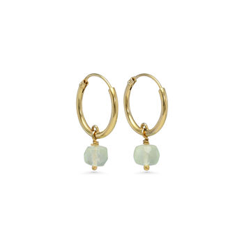 Prehnite Gold Hoop Earrings, 4 of 5