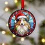 Sheltie In Santa Hat Suncatcher Decoration, thumbnail 6 of 6