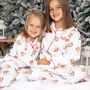Girl's Personalised Christmas Santa Print Pyjamas, thumbnail 1 of 12