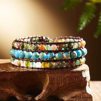 Turquoise Chakra Wrap Bead Bracelet, 7 of 7